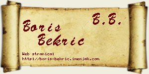 Boris Bekrić vizit kartica